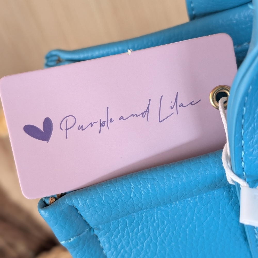 Sky Blue Tote Bag With Crossbody Strap Included. - Picture 5 of 8
